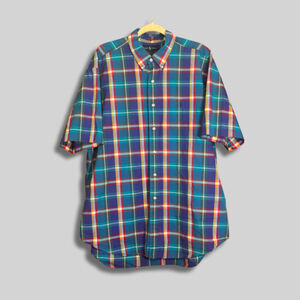 Ralph Lauren Shirt Blake Plaid Button-Up Collar Short Sleeve Multicolor Men's XL